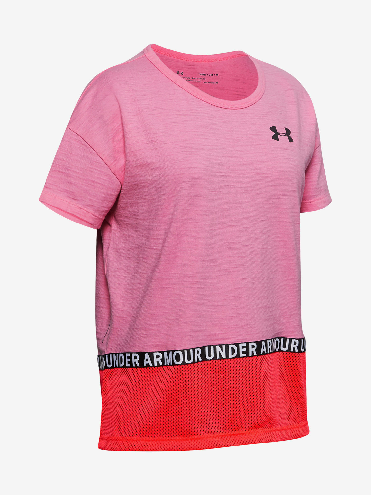 Tričko Under Armour Charged Cotton Taped SS T-Shirt-PNK (1)