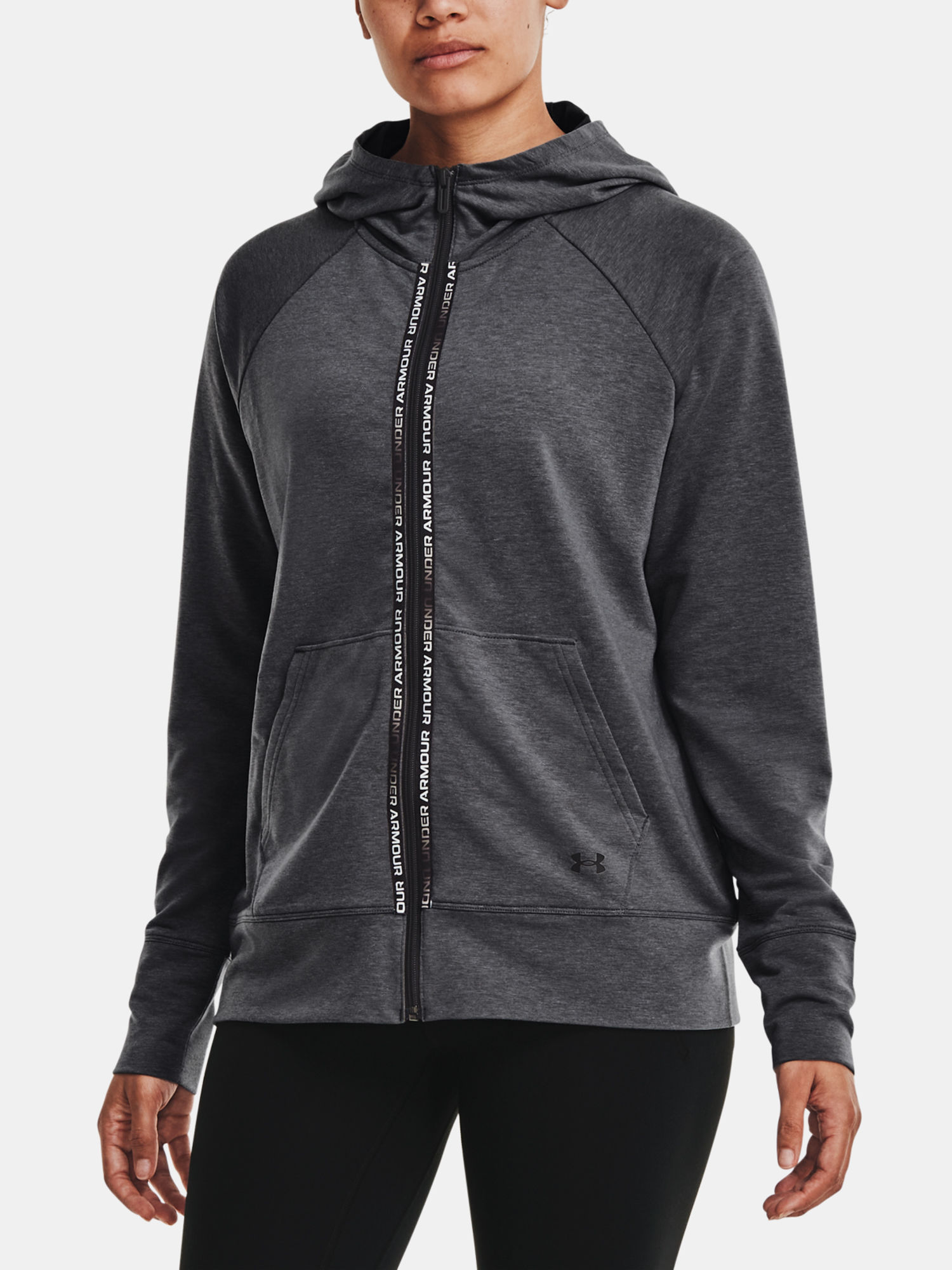 Mikina Under Armour Rival Terry Taped FZ Hoodie-GRY (1)