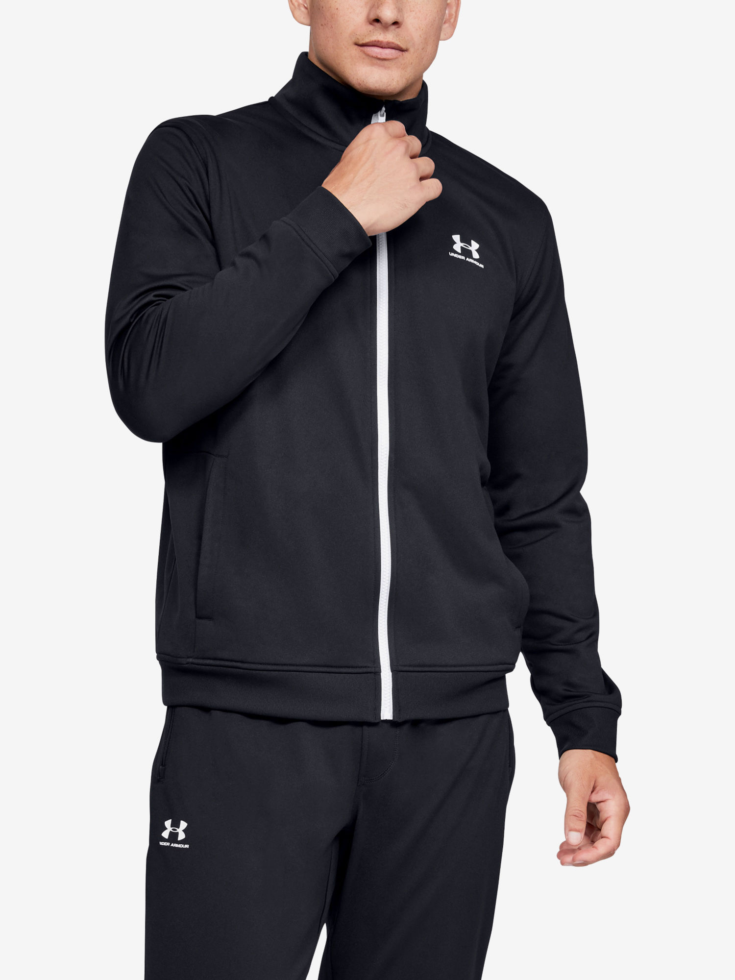 Mikina Under Armour SPORTSTYLE TRICOT JACKET-BLK (1)