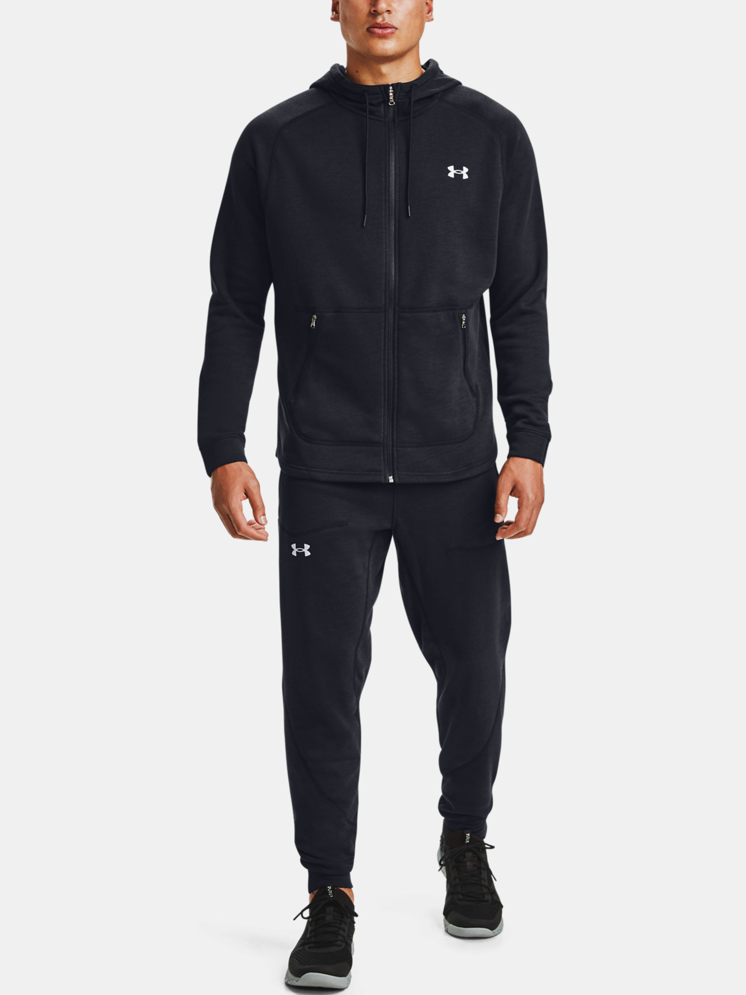 Mikina Under Armour Charged Cotton FLC FZ HD-BLK (4)