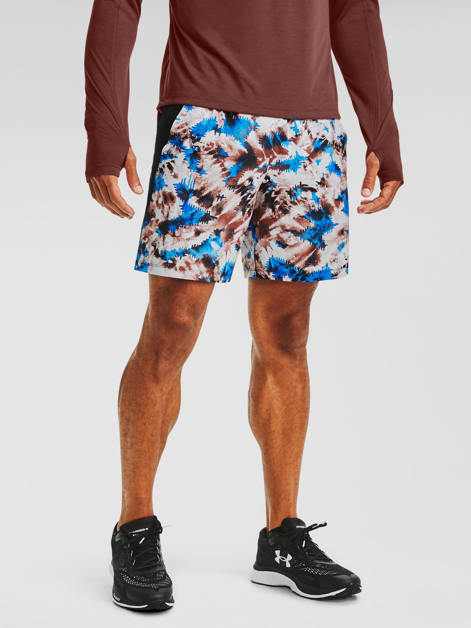Kraťasy Under Armour LAUNCH SW 7'' PRINTED SHORT-RED (1)