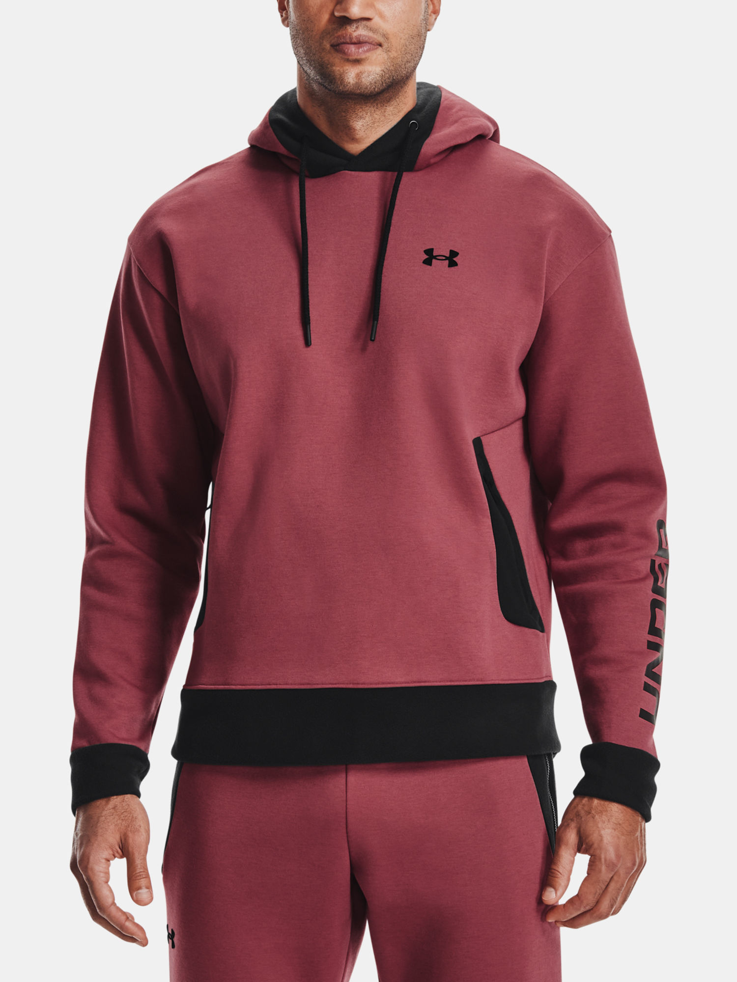 Mikina Under Armour Recover Fleece Hoodie-RED (1)