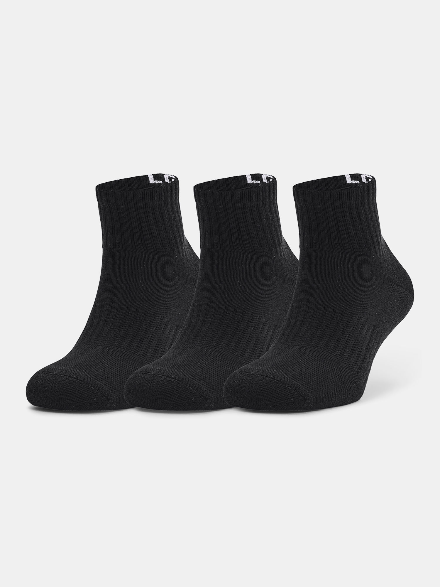 Ponožky Under Armour Core QTR 3PK-BLK (1)