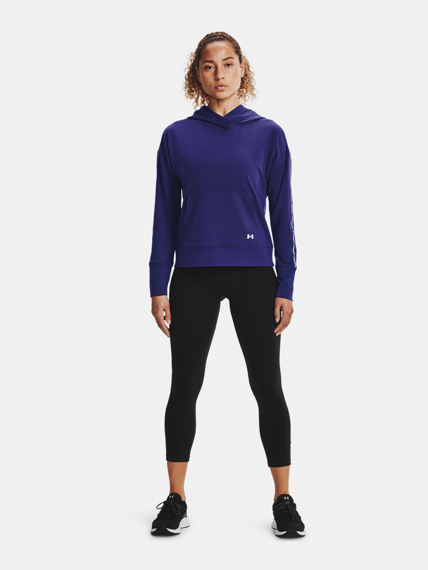 Mikina Under Armour Rival Terry Taped Hoodie-BLU (6)